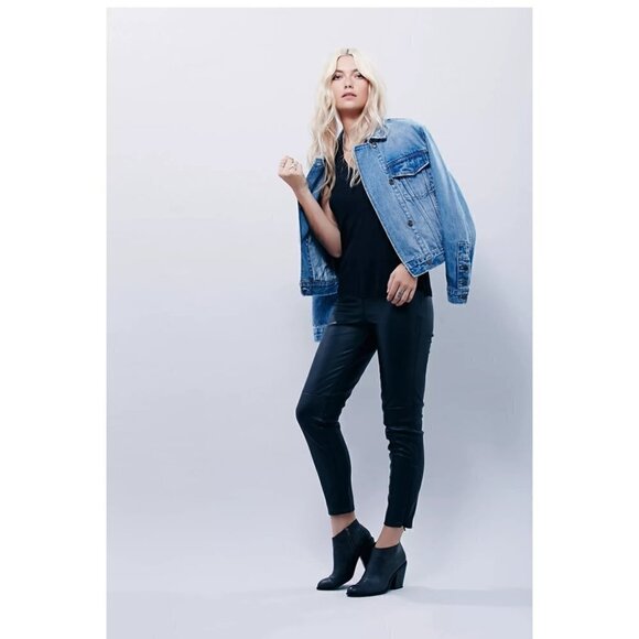 FREE People | Lana Vegan Leather Legging in Black - Picture 9 of 13